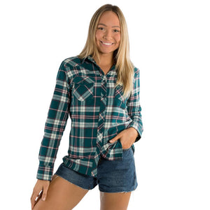 Ringers Western | Junee Womens Flanno Semi Fitted Shirt - Green