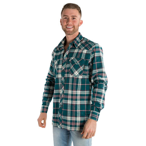 Ringers Western | Cooma Mens Flanno Semi Fitted Shirt - Green
