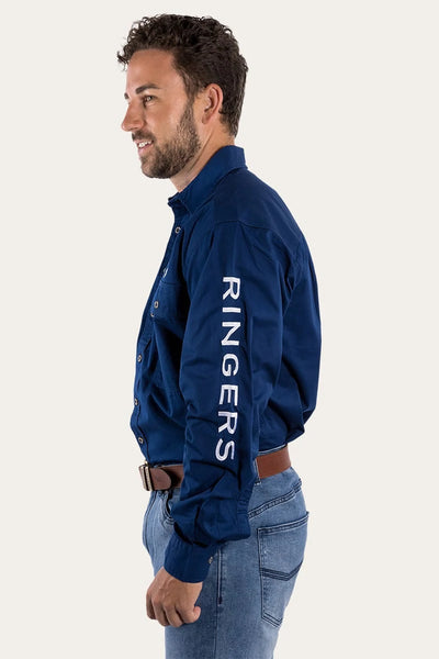 Copy of Ringers Western | Hawkeye Mens Full Button Work Shirt Navy