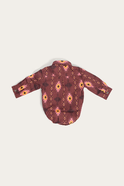 RINGERS WESTERN | LIMITED EDITION: TODDLER ONESIE - AMAZON GREEN WITH MONTANA PRINT & CABERNET WITH MONTANA PRINT