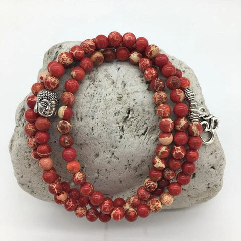 Red Imperial Turquoise Stone Bracelet with Charms