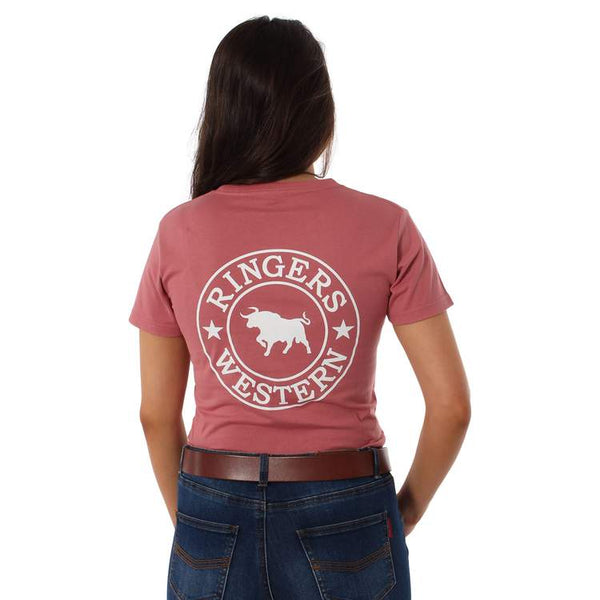 RINGERS WESTERN | Signature Bull Womens Classic T Shirt | Dusty Rose