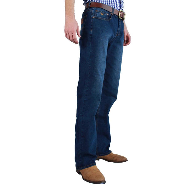 Ringers Western | Sturt Mens Classic Fit Jean Relaxed Leg Mid Blue